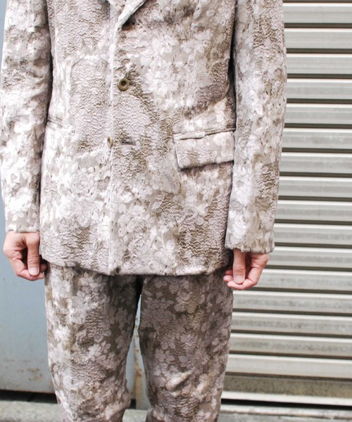ジャケット テーラードジャケット flower velvet JKT メンズの画像