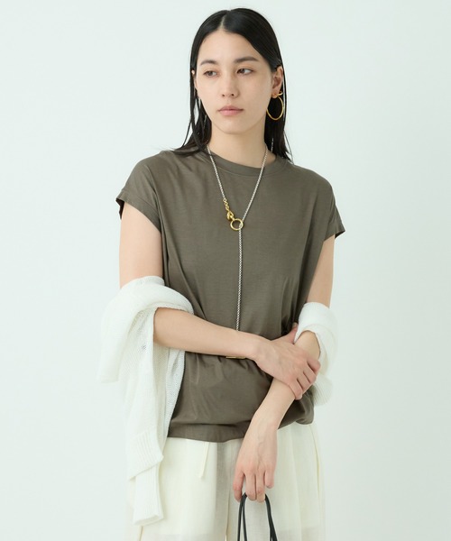 KAOS 売れ筋商品|||カオス Tシャツ トップス レディース Tops Beige 立体ロゴTシャツ レディース オーバーサイズ Tシャツ トップス