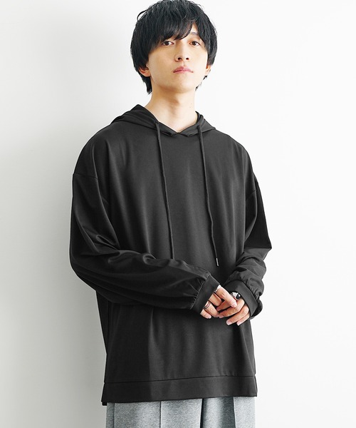 【新品・未使用】Backwards ブラック フード付きトレーナー MinoriTY（マイノリティ） パーカー 「MinoriTY」とろみ素材ビッグ