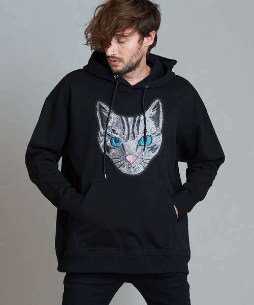 NO ID.（ノーアイディー） パーカー 「NO ID.」CAT Sequin Big Parka