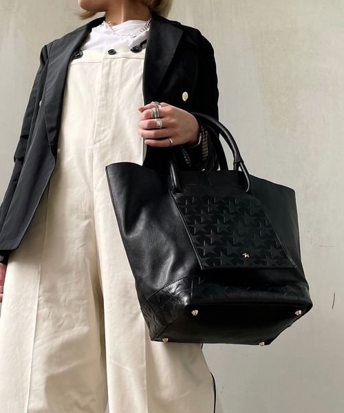 トートバッグ バッグ 【Scrap Book】星型押しポケットトート Scrap Book