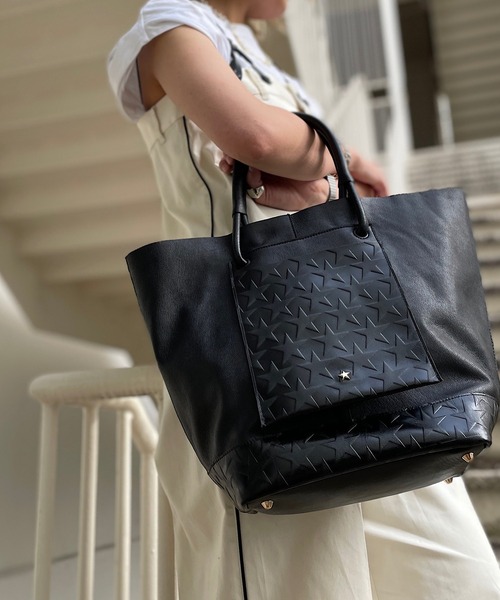 トートバッグ バッグ 【Scrap Book】星型押しポケットトート Scrap Book