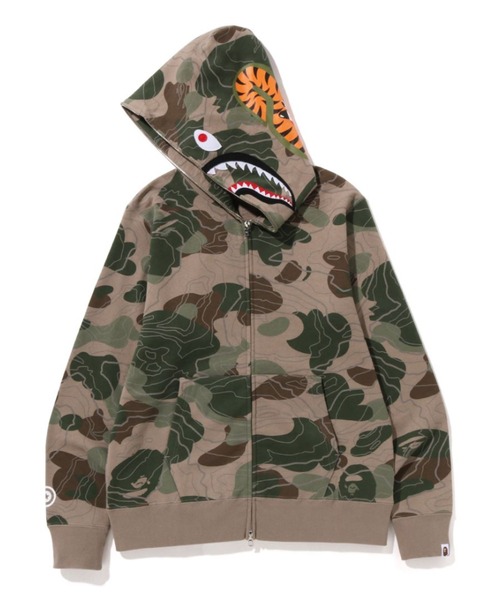 レディース　A Bathing Ape カモフラージュパーカー L A BATHING APE（アベイシングエイプ）の「1ST CAMO SHARK FULL