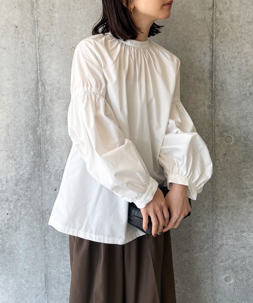 ブラウス シャツ ボリュームギャザースリーブブラウス レディース