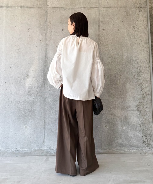 ブラウス シャツ ボリュームギャザースリーブブラウス レディース