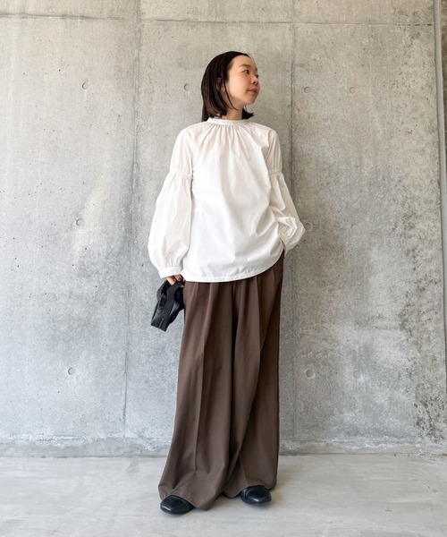 ブラウス シャツ ボリュームギャザースリーブブラウス レディース