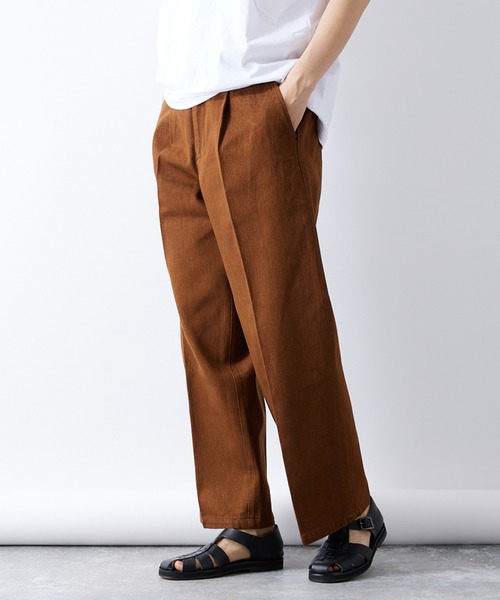 パンツ 417 EDIFICE 2tuck wide denim Slacks L 417 EDIFICE ジーンズ 「ZOZO限定」ワイドDENIM SLACKS / デニム