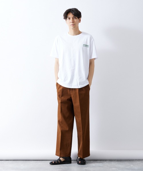 パンツ 417 EDIFICE 2tuck wide denim Slacks L 417 EDIFICE ジーンズ 「ZOZO限定」ワイドDENIM SLACKS / デニム