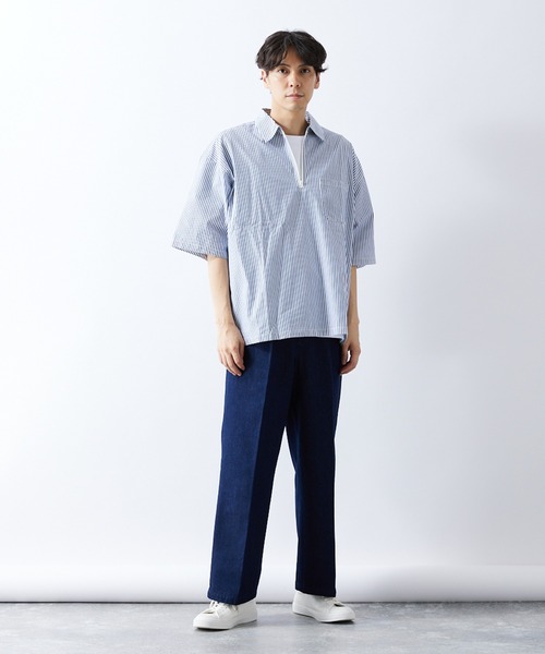 パンツ 417 EDIFICE 2tuck wide denim Slacks L 417 EDIFICE ジーンズ 「ZOZO限定」ワイドDENIM SLACKS / デニム