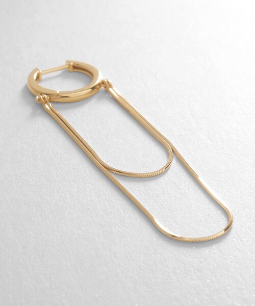 ピアス K10コンパクトドレープ中折れ フープピアス レディースの画像