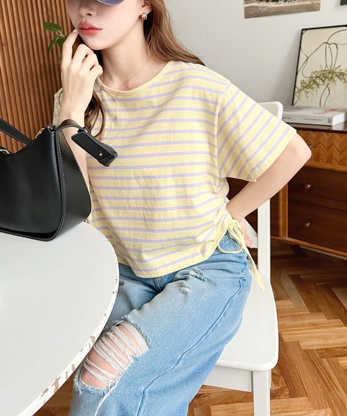 tシャツ ドロストカットトップス 夏服 半袖 レディース 楽天市場】【最大2000円OFFクーポン♪】トップス カットソー