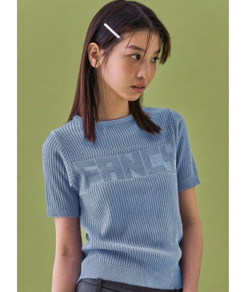 tシャツ A'GEM/9 × .kom 「 FANCY CLUB/ファンシークラブ」 INNOCENCE KNIT TEE/ニットTシャツ レディース FANCY CLUB tシャツ A'GEM/9 × .kom 「 CLUB/ファンシークラブ