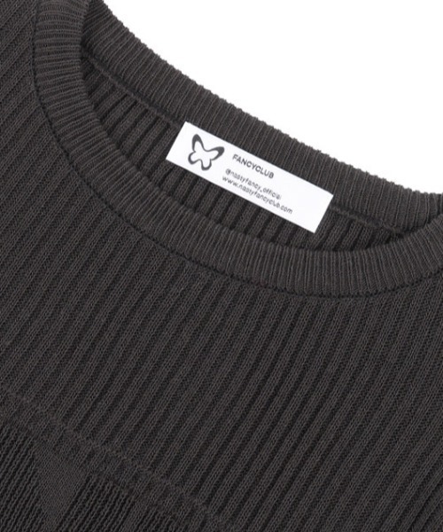 tシャツ A'GEM/9 × .kom 「 FANCY CLUB/ファンシークラブ」 INNOCENCE KNIT TEE/ニットTシャツ レディース FANCY CLUB tシャツ A'GEM/9 × .kom 「 CLUB/ファンシークラブ