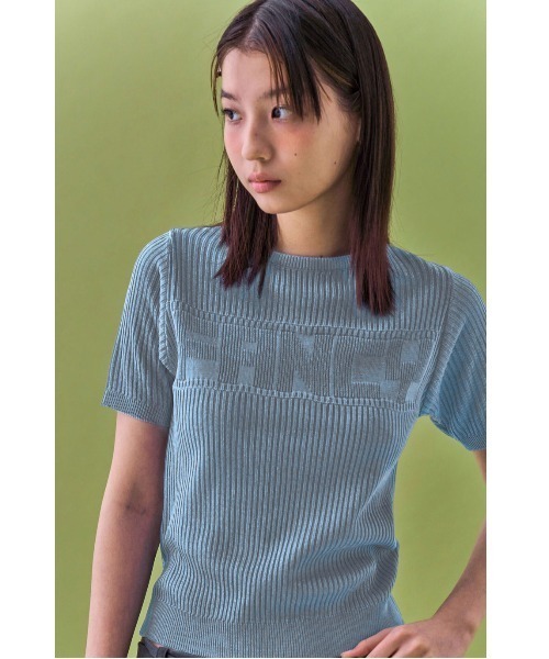 tシャツ A'GEM/9 × .kom 「 FANCY CLUB/ファンシークラブ」 INNOCENCE KNIT TEE/ニットTシャツ レディース FANCY CLUB tシャツ A'GEM/9 × .kom 「 CLUB/ファンシークラブ