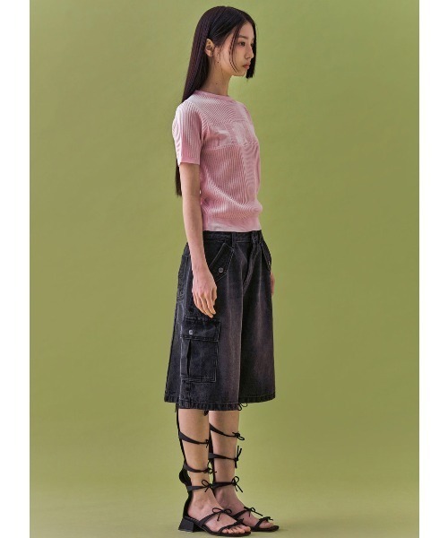 tシャツ A'GEM/9 × .kom 「 FANCY CLUB/ファンシークラブ」 INNOCENCE KNIT TEE/ニットTシャツ レディース FANCY CLUB tシャツ A'GEM/9 × .kom 「 CLUB/ファンシークラブ