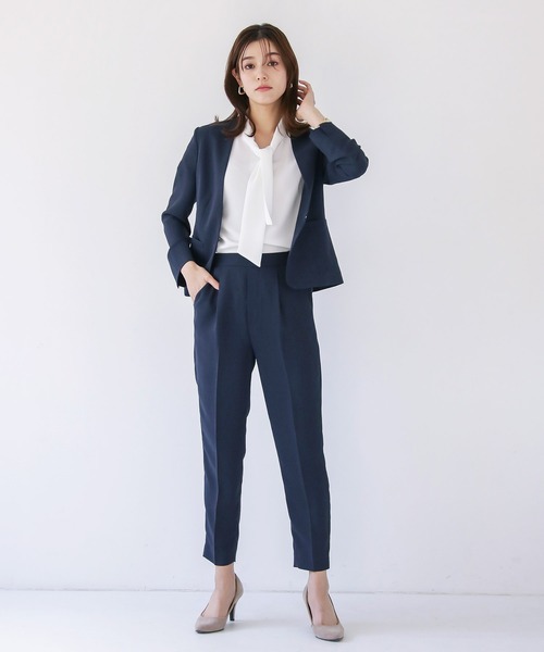 新品‼️ツイードライクスリム　S テーパードパンツ スリムパンツ  スーツ　冬 Re:EDIT スラックス レディース パンツ テーパード セットアップ