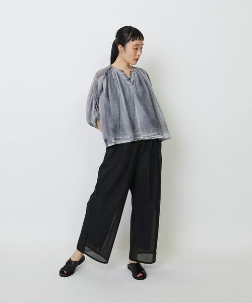LOISIR シャツ ブラウス インドピグメントダイショートブラウス