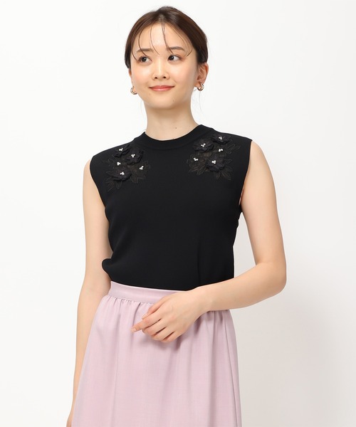 MISCH MASCH ニット セーター 2024春夏新作3Dフラワーモチーフニット