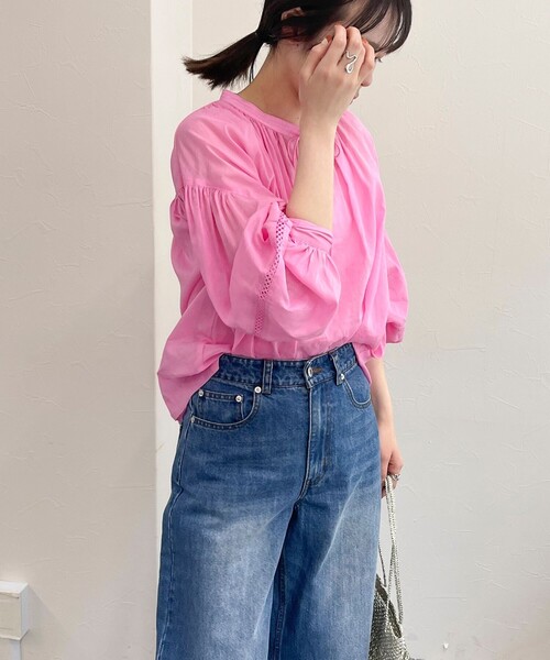 【新品未使用】Fredy emue リネン混スキッパーボリュームブラウス fredy emue（フレディエミュ）の「リネン混スキッパーボリューム