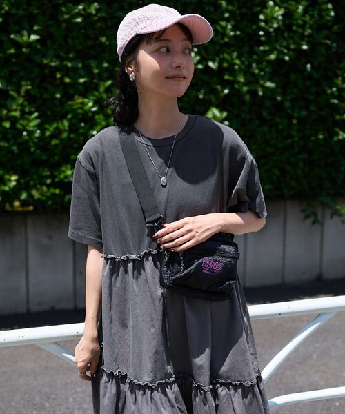 値下げ❗️新品タグ付き　ワンピース シャツ　フリル　クレストブリッジ FREAK'S STORE ワンピース 裾フリル ピグメントワンピース/T