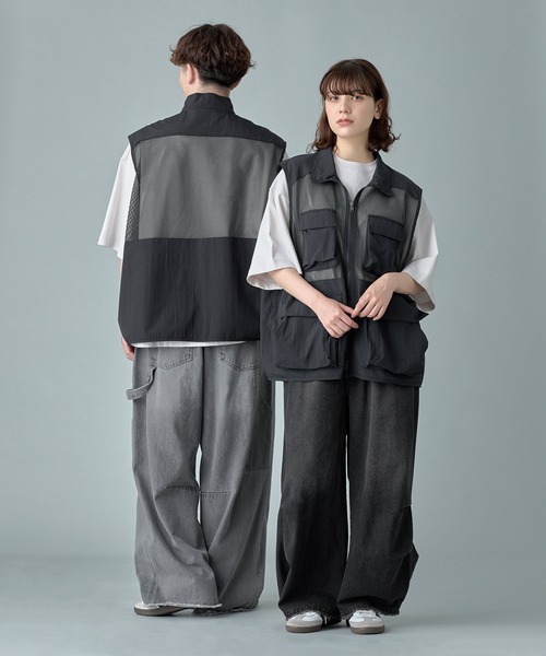 メンズウェア TANGRAM PACKABLE NYLON VEST TWENPHYO Versatile Men's Summer Vest for Fishing, Travel