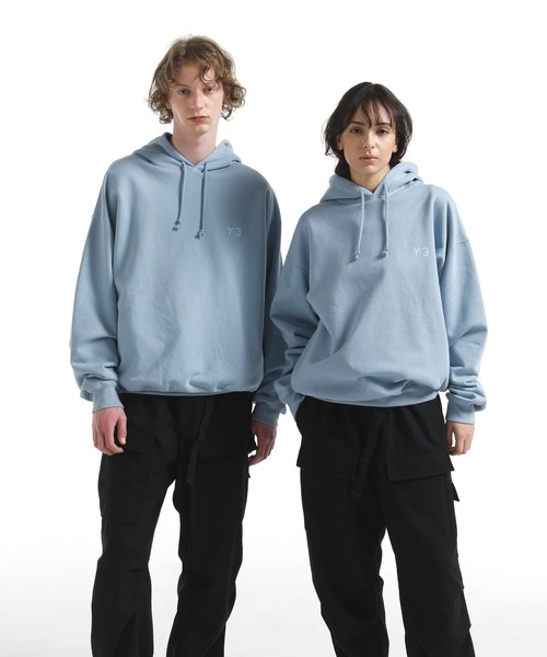 Y-3 グレー コットンパーカー　Lサイズ Amazon.co.jp: (ワイスリー)Y-3 CL LC HOODIE Y-3 ロゴ プル