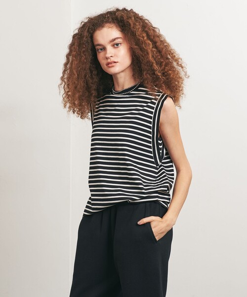 tシャツ 「TO UNITED ARROWS」ウラケ ノースリーブ カットソー レディース UNITED ARROWS tシャツ サイドシャーリング ノースリーブ