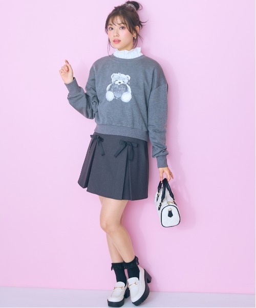 大きいサイズ レディース トップス  ピンストライプリボンタイブラウス marun marun ブラウス シャツ 「大きいサイズ」 ピンストライプ