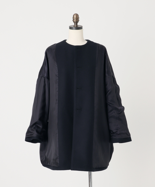 今期完売MACKINTOSHネイビーノーカラーコートHUMBIEハンビーIENA MACKINTOSH】【NEW HUMBIE NO COLLAR/ハンビー】ノーカラー