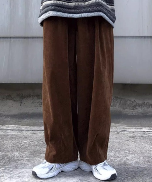 スラックス ワイドコーデュロイパンツ メンズ レディース Bleme