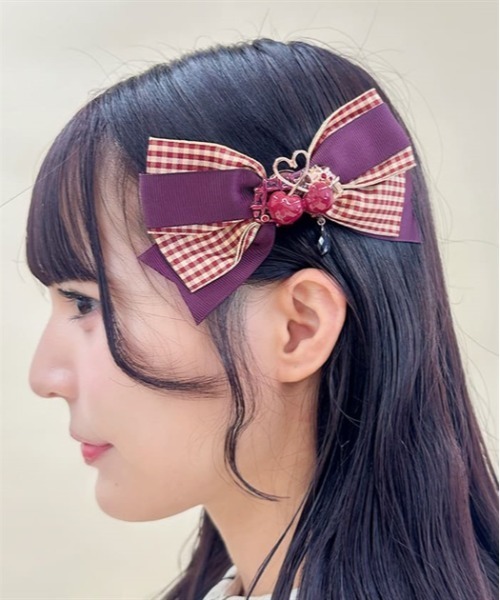 axes femme POETIQUE ヘアクリップ チェリーワッフルマルチ
