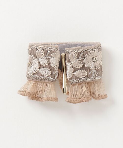 Zoule ヘアピン ゾーラ：embroidery cuff74 フラワー刺繍