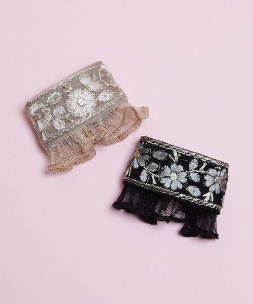 新品　ゾーラ　embroidery cuff42 ヘアーカフス　ヘアカフ　グレー 新品 ゾーラ embroidery cuff42 ヘアーカフス ヘアカフ グレー