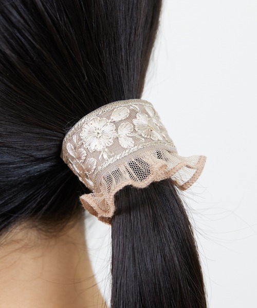 ゾーラ　embroidery cuff 40  ヘアーカフス　ヘアカフ　ピンク embroidery cuff 2 ヘアーカフス：zoule（ゾーラ） - gargle