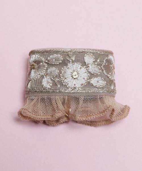 Zoule ヘアピン ゾーラ：embroidery cuff74 フラワー刺繍