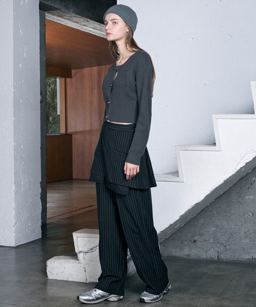 WORK CLOTHES 様eleventy ロングパンツ スラックス スラックス ロング フレア ブーツカットパンツ 春服きれいめ