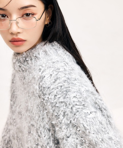 eimy istoireリボンフェザーパールミックスプルオーバー♡ EIMY ISTOIRE（エイミーイストワール） ニット セーター ミックス