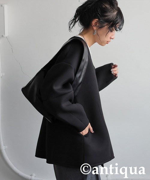 ANNTIAN ニットカーディガン antiqua ニット セーター ダンボールニットカーディガン