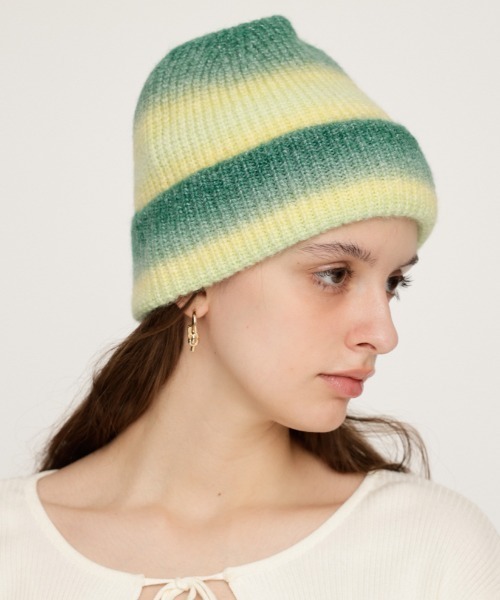 SLY ニット帽 ニットキャップ GRADATION KNIT BEANIE