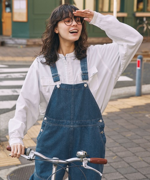 サロペット オーバーオール カーブシルエット デニムサロペット