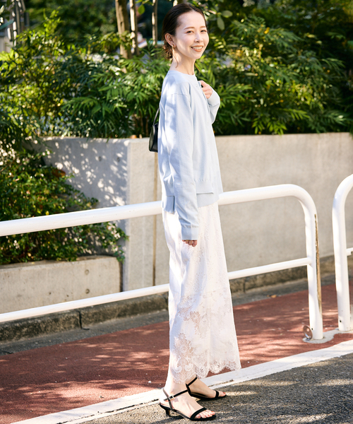SLOBE IENA レース　ロングスカート　白 SLOBE IENA（スローブイエナ）の「コットンレーススカート