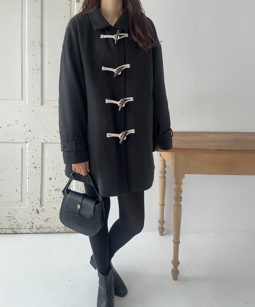 「LAUIR」 ダッフルコート LARGE ブラック レディース_画像5