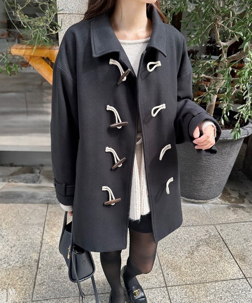 「LAUIR」 ダッフルコート LARGE ブラック レディース_画像7