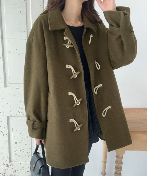 「LAUIR」 ダッフルコート LARGE ブラック レディース_画像9