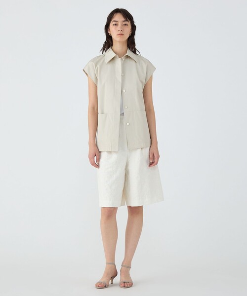 ベスト ジレ コットンギャバジン ワイドカラージレ レディース TOMORROWLAND collection ベスト ジレ コットンギャバジン
