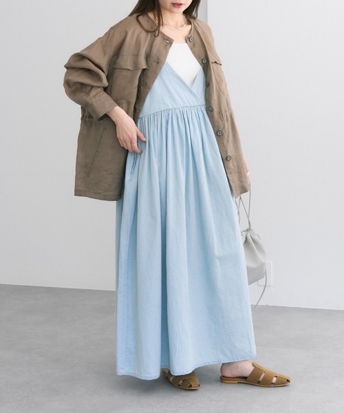 ピュアルセシン　綿麻デニムワンピース ◇春夏ムードを盛り上げるデニムワンピース ピュアルセシン 綿麻デニムワンピース ◇春夏ムードを盛り上げる