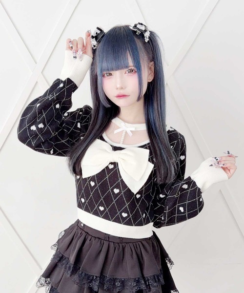 MA*RS（マーズ） ニット セーター パールチョーカーハート柄ニット