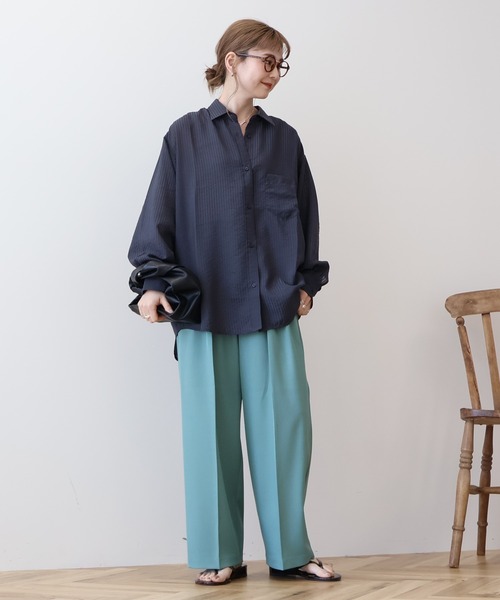 ブラウス シャツ シャドーストライプシアーシャツ レディース AMERICAN HOLIC ブラウス シャツ シャドーストライプオーバー