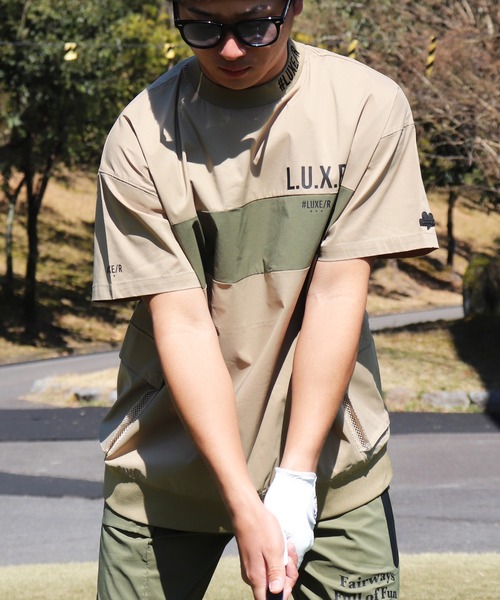 tシャツ (RM)「LUXE/R GOLF」ストレッチ クロス パネル切り替え カーゴポケット プルオーバー 半袖 シャツ メンズ_4