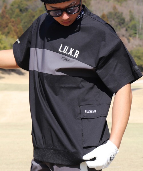 tシャツ (RM)「LUXE/R GOLF」ストレッチ クロス パネル切り替え カーゴポケット プルオーバー 半袖 シャツ メンズ_2